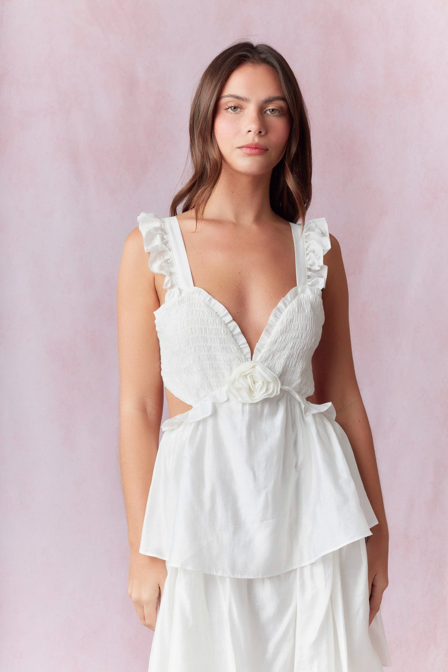 Rossette Smocked Bust Maxi Dress