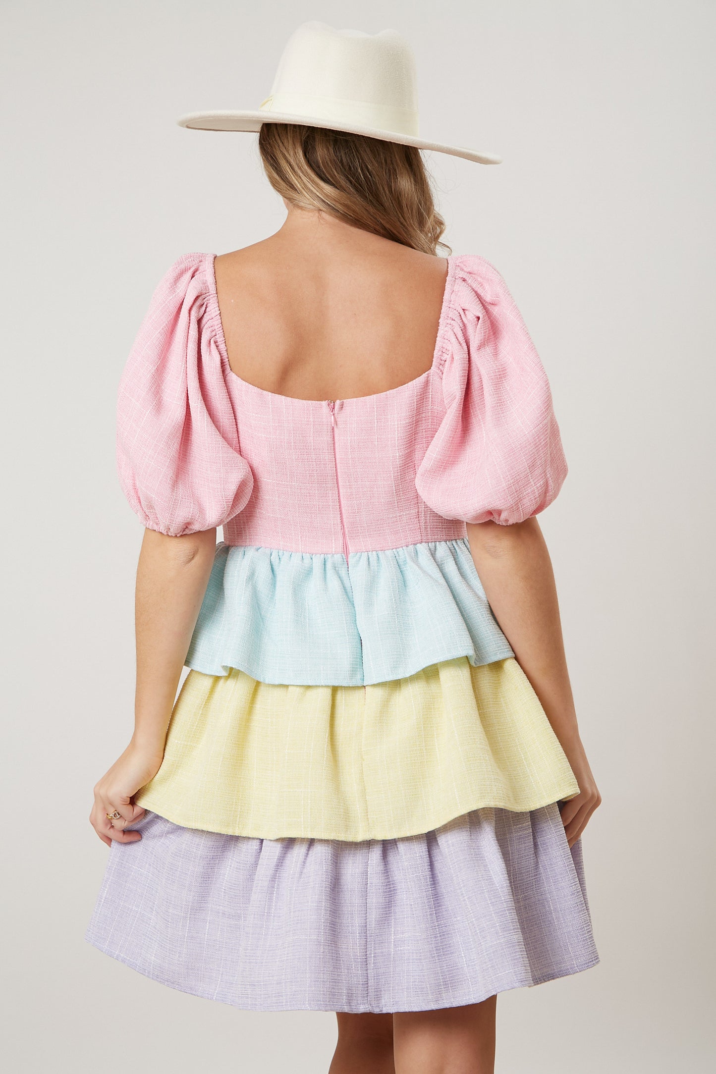 Easter Color Block Button Down Dress