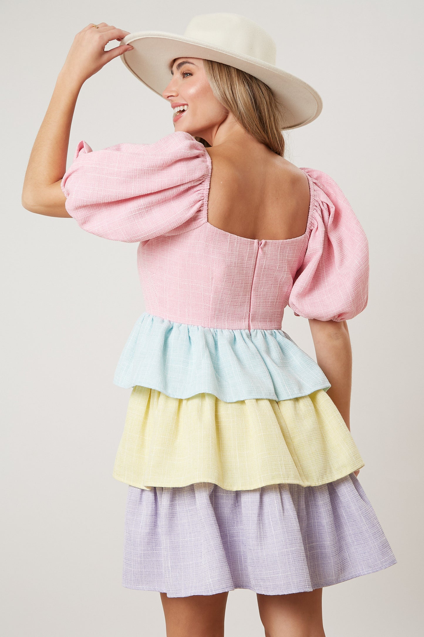 Easter Color Block Button Down Dress