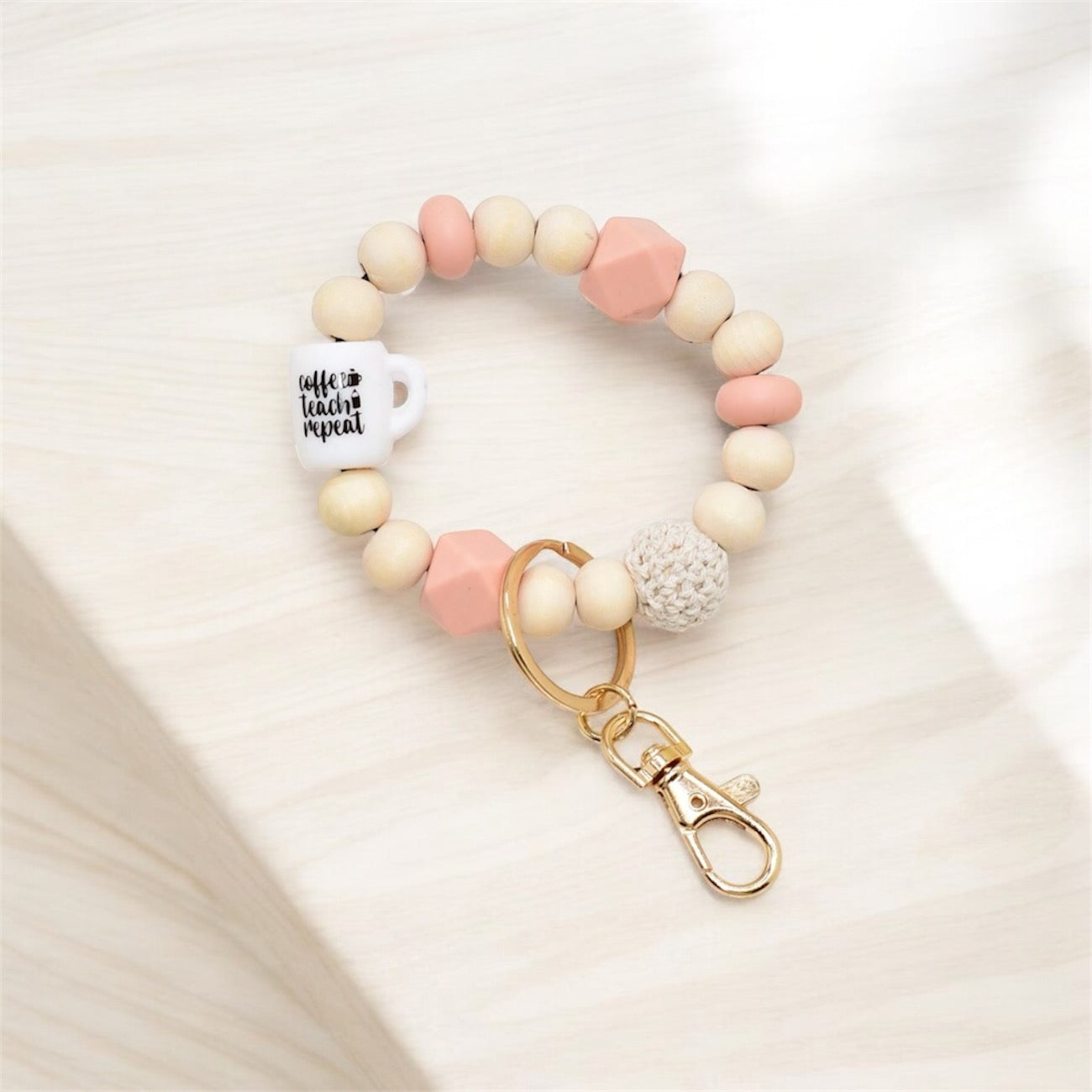 Coffee Teach Repeat Keychain