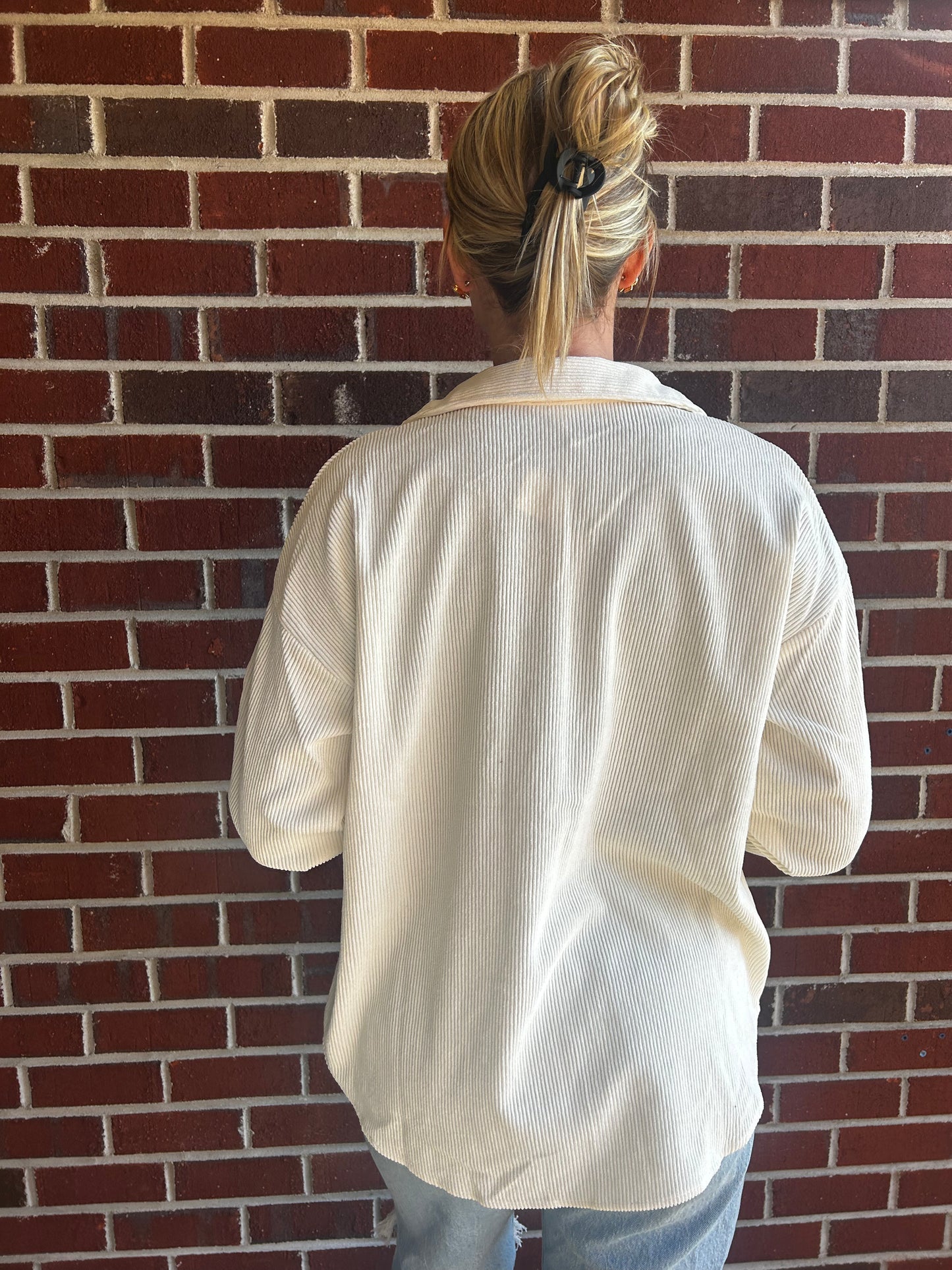 Corduroy Shacket in Ivory