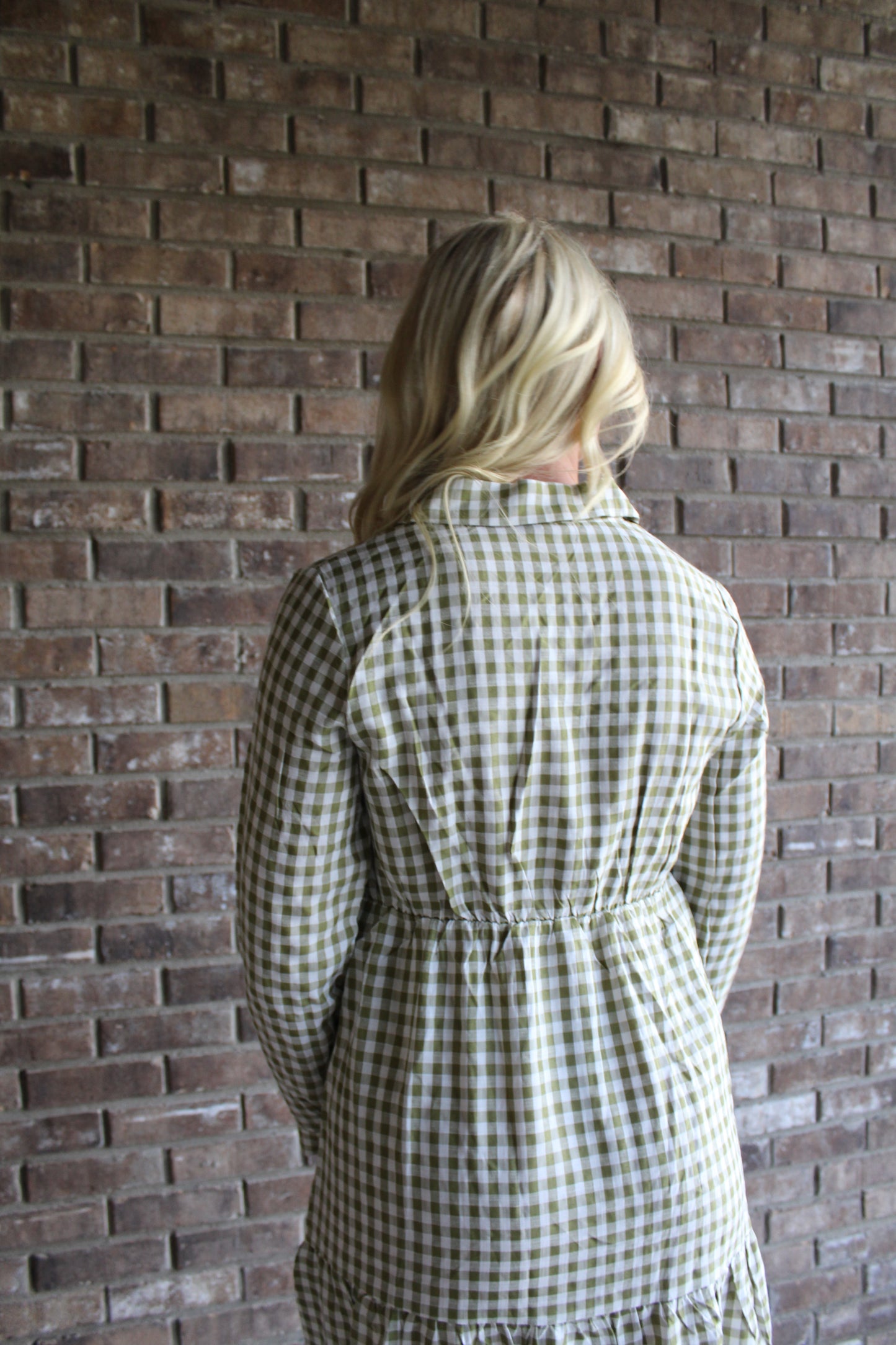 Green Checkered Midi Dress