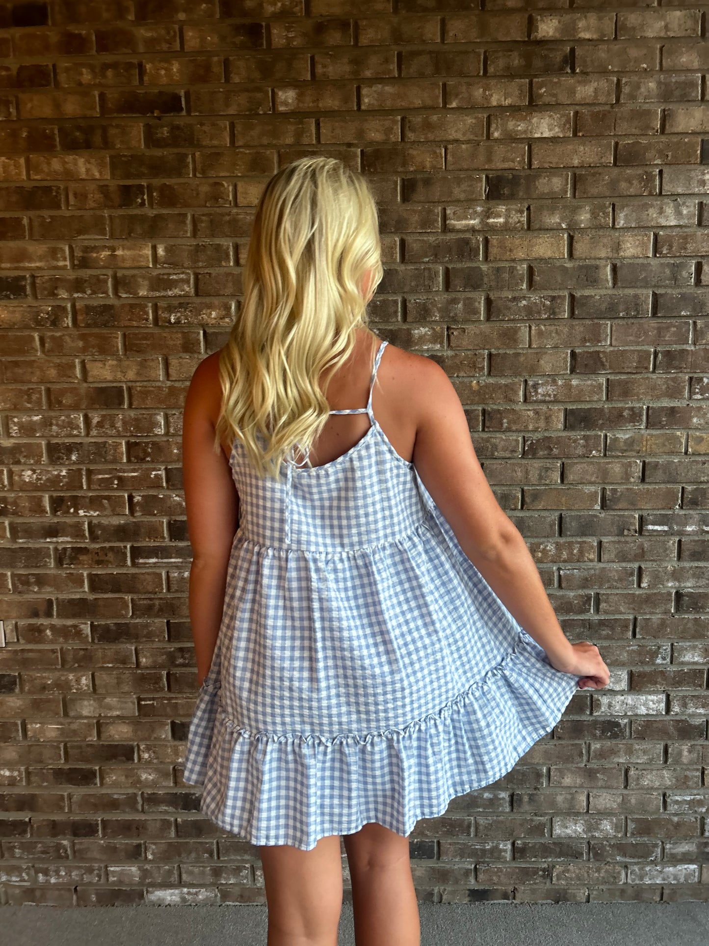 Blue Gingham Summer Dress