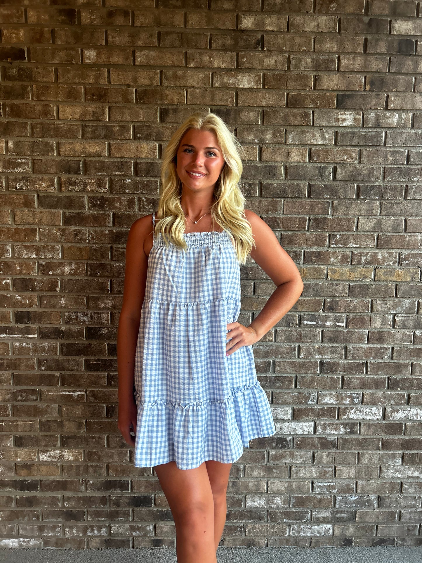 Blue Gingham Summer Dress