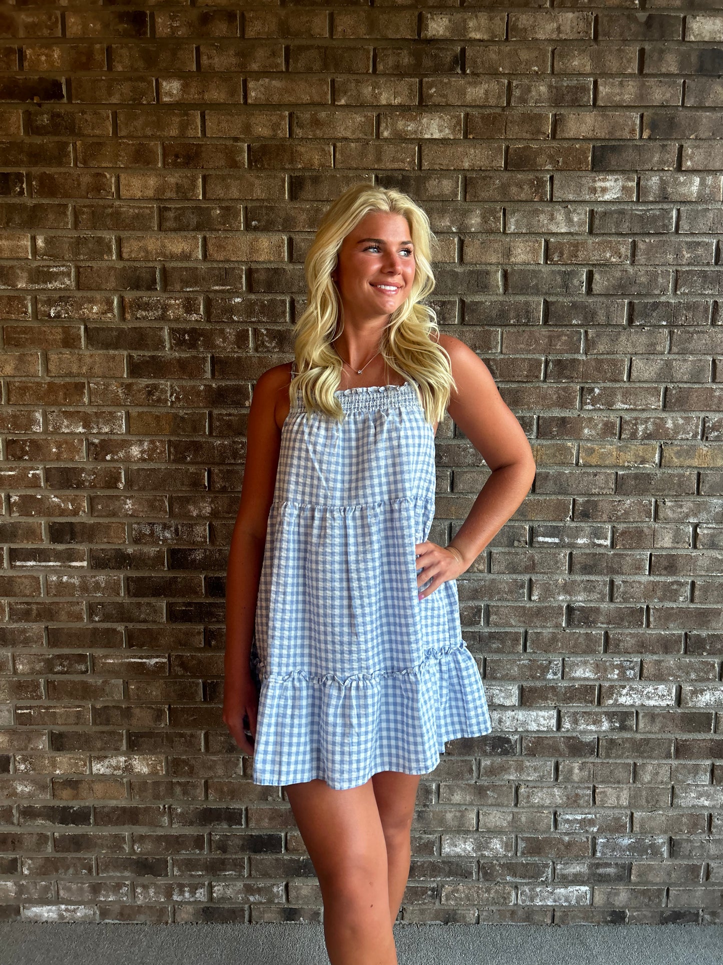 Blue Gingham Summer Dress