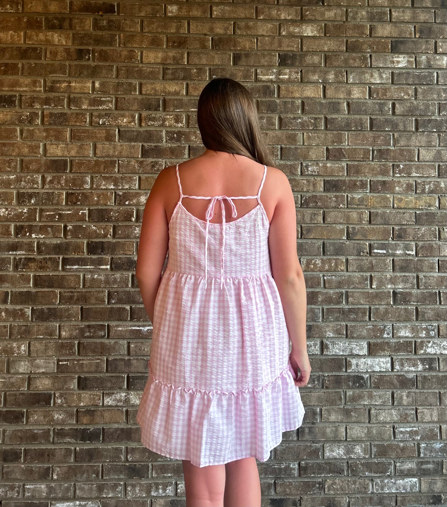 Pink Gingham Summer Dress