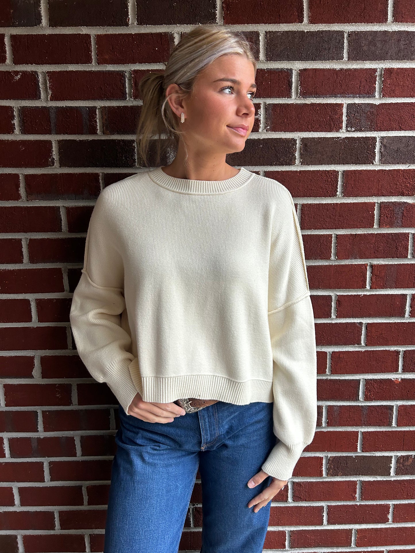 A Great Escape Ivory Oversized Sweater