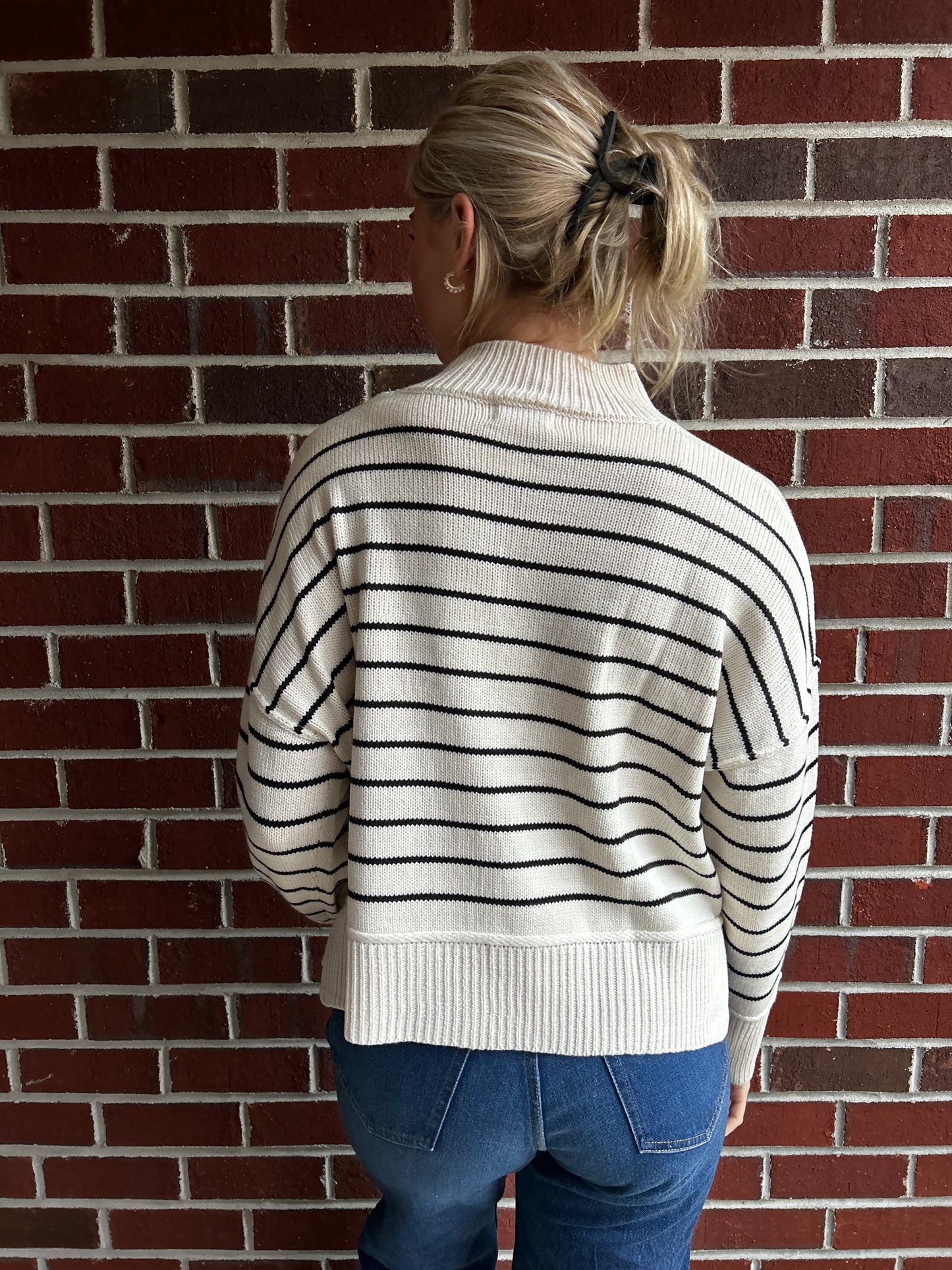 White Striped Sweater