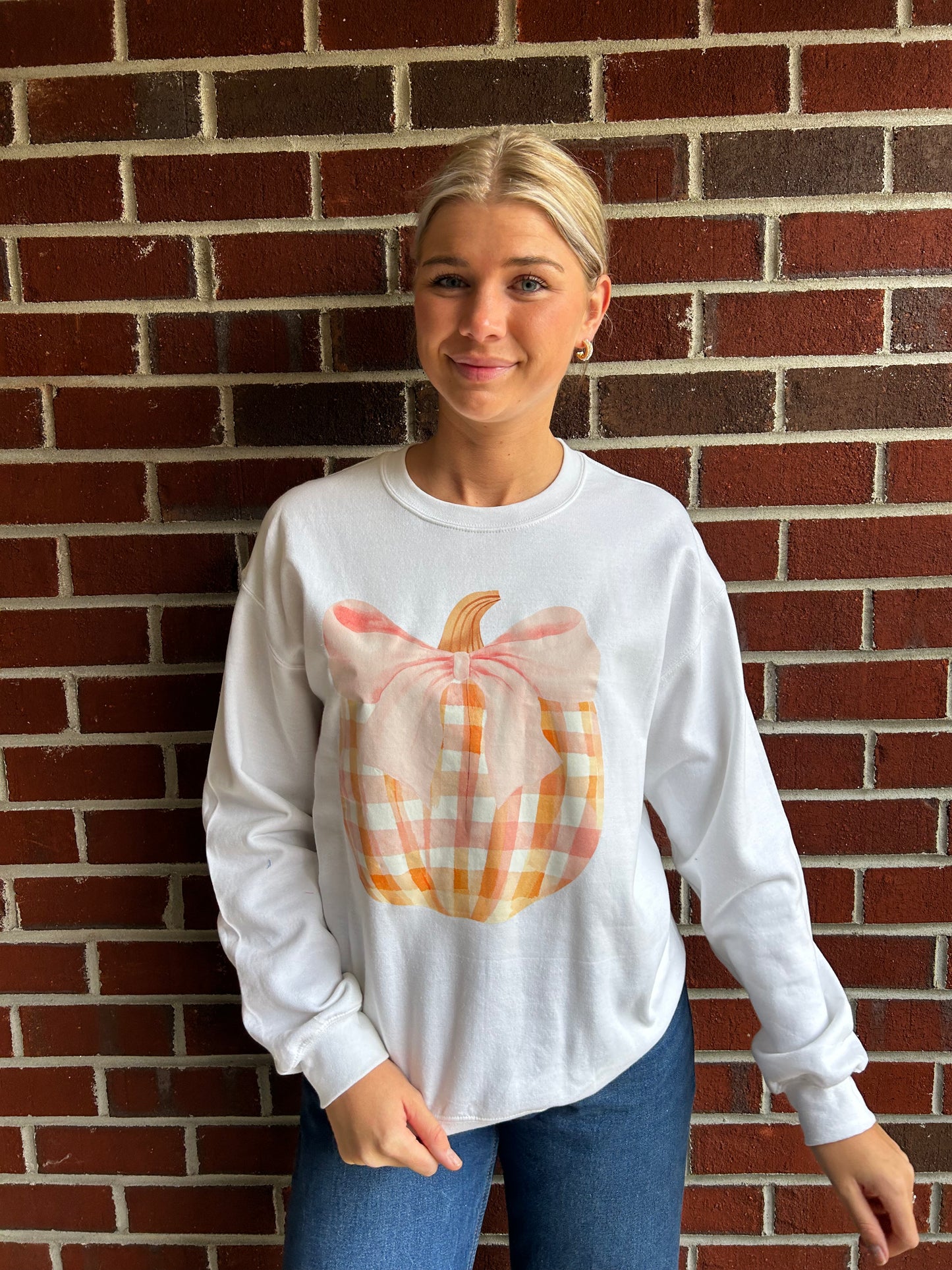 Pink Bow Pumpkin Sweatshirt
