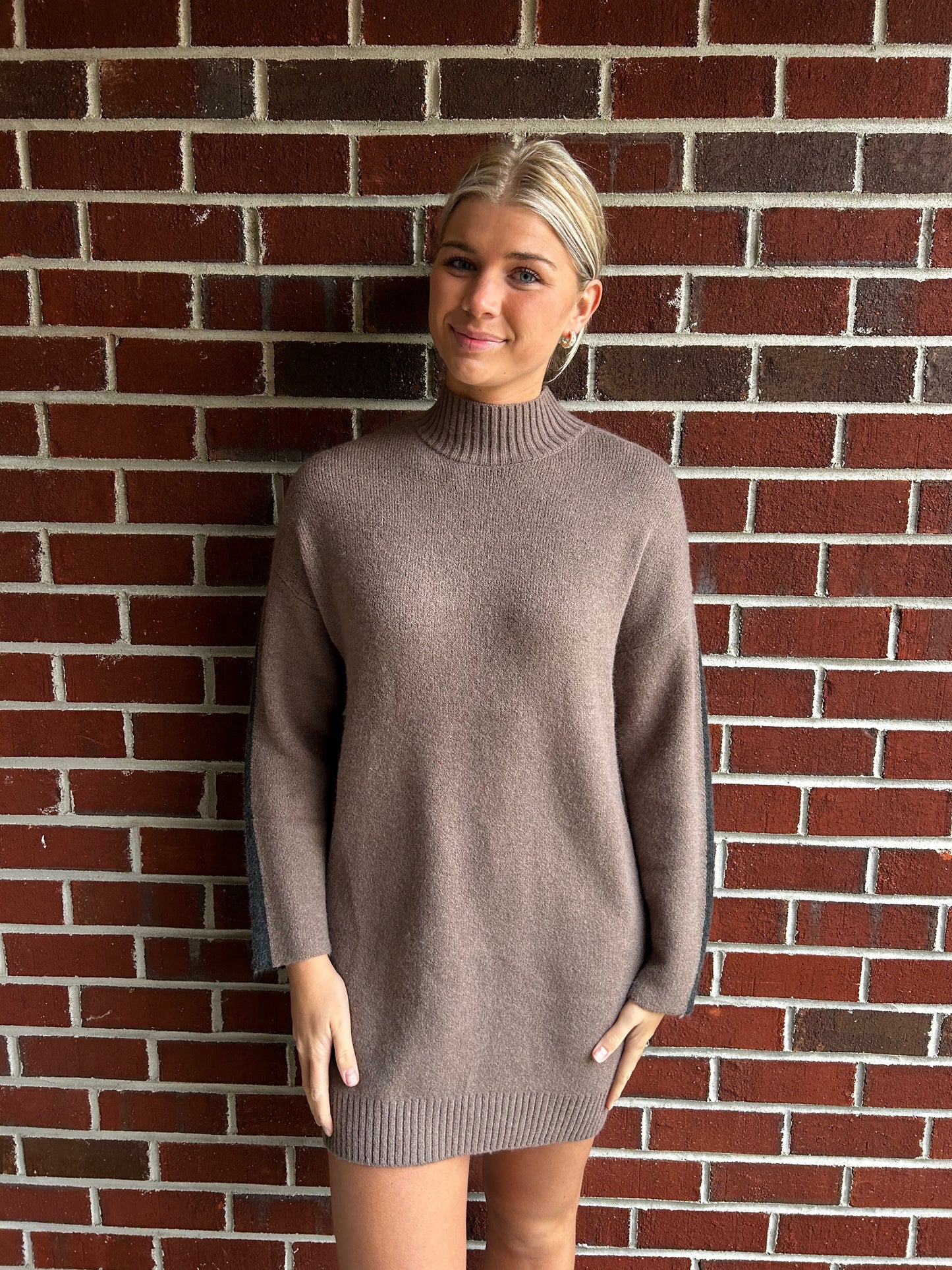 Two Tone Sweater Dress