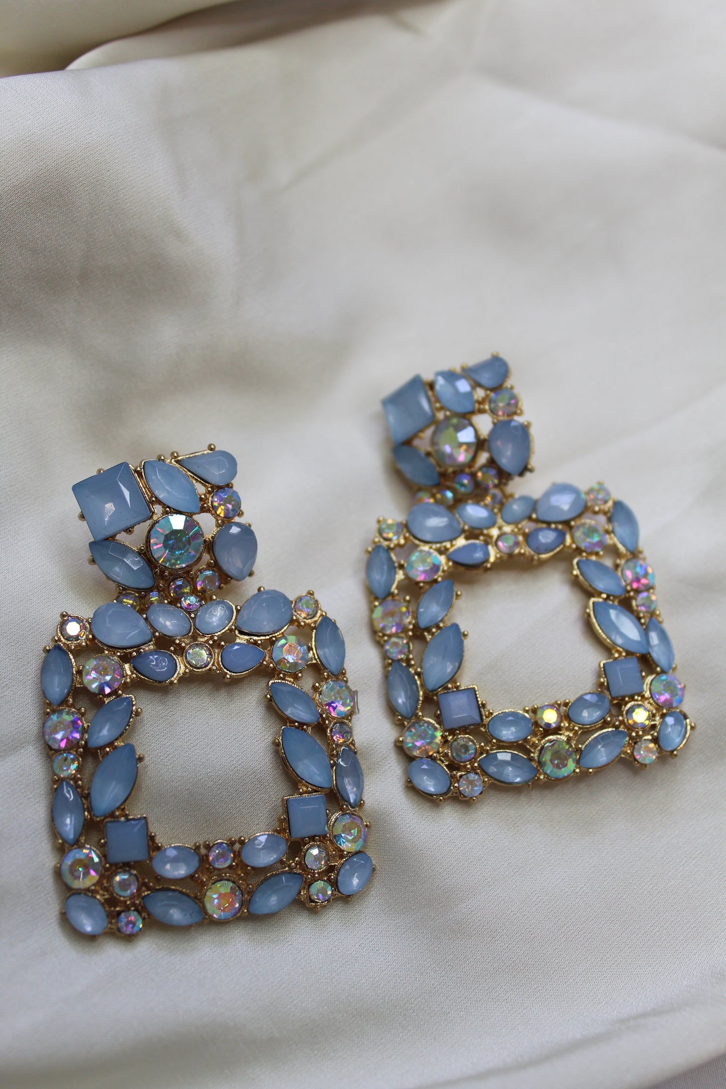 Rhinestone Blue Earrings