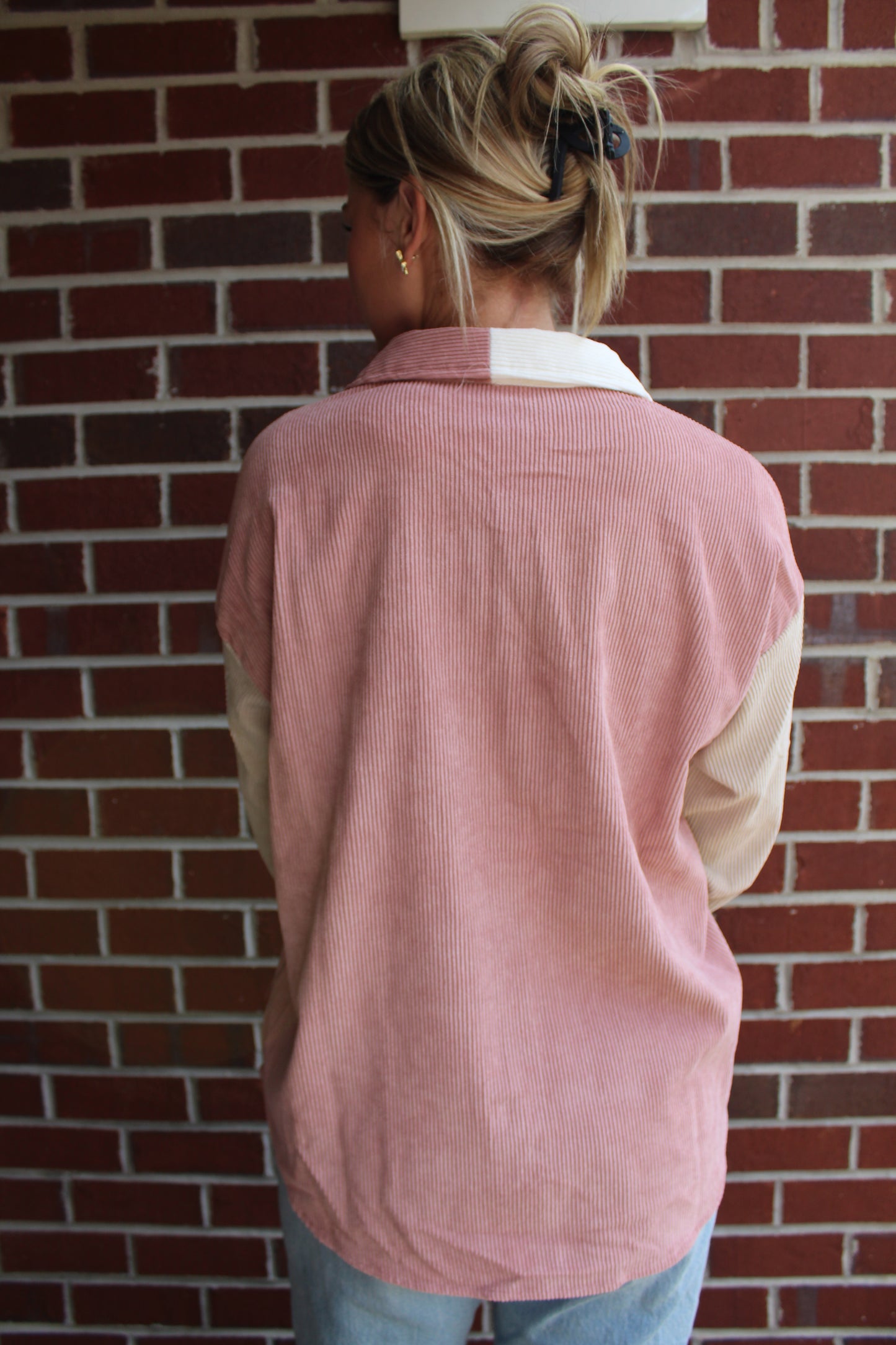 Pink Colorblock Shacket