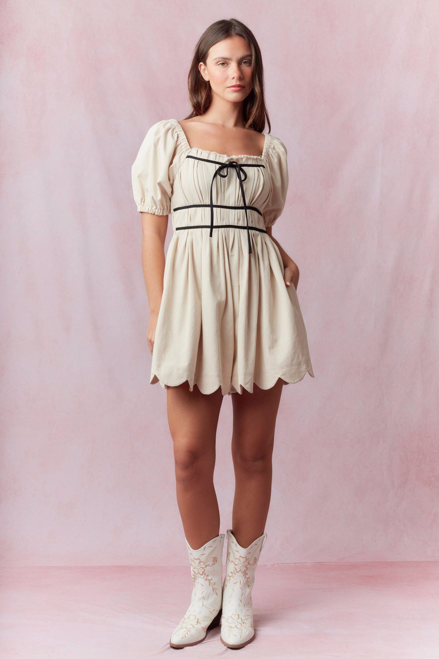 Scallop Hem Romper