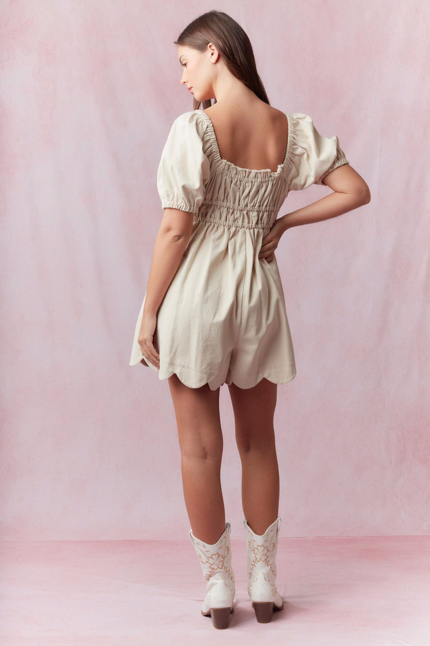 Scallop Hem Romper
