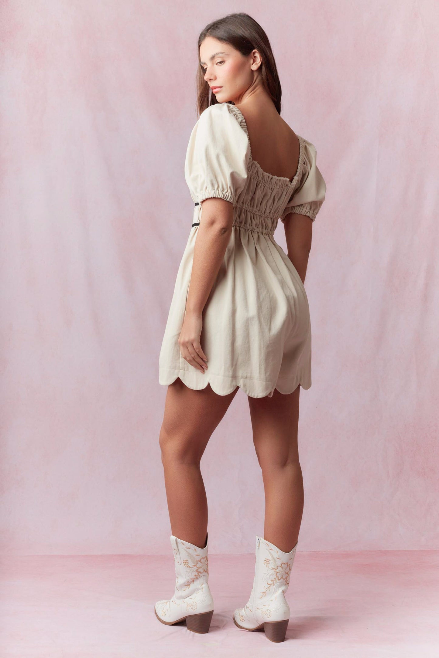 Scallop Hem Romper