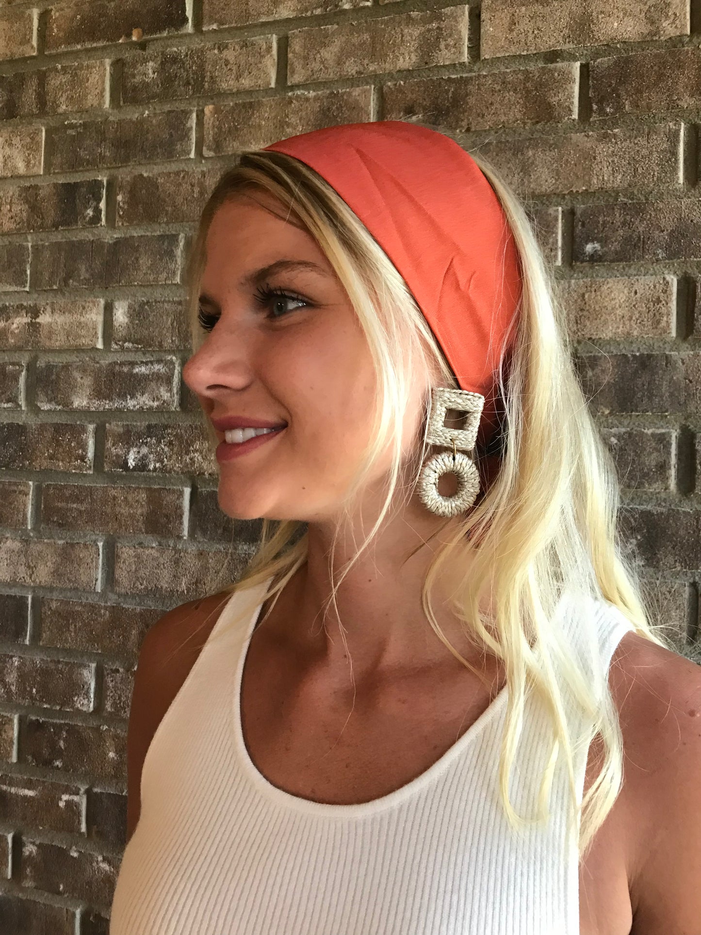 Orange Waffle Hair Scarf