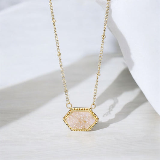 White and Gold Pendant Necklace