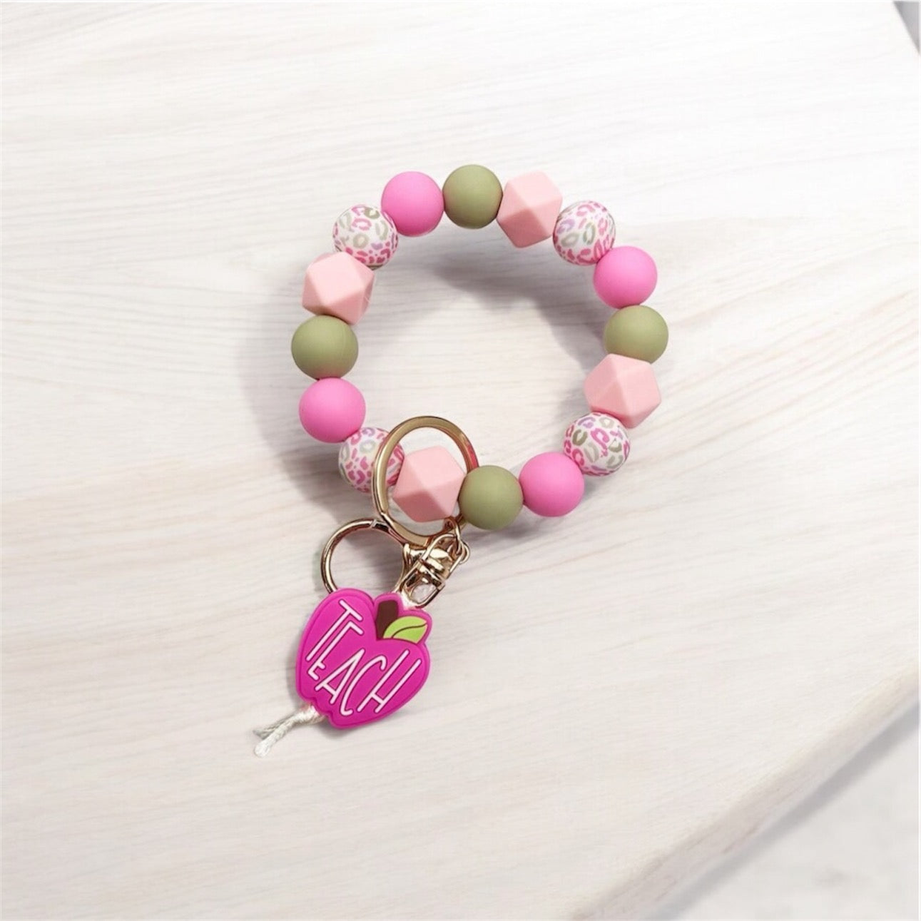 Pink Teach Keychain