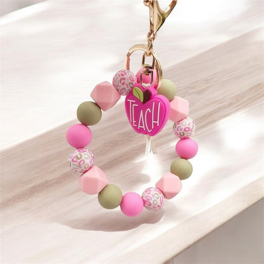 Pink Teach Keychain