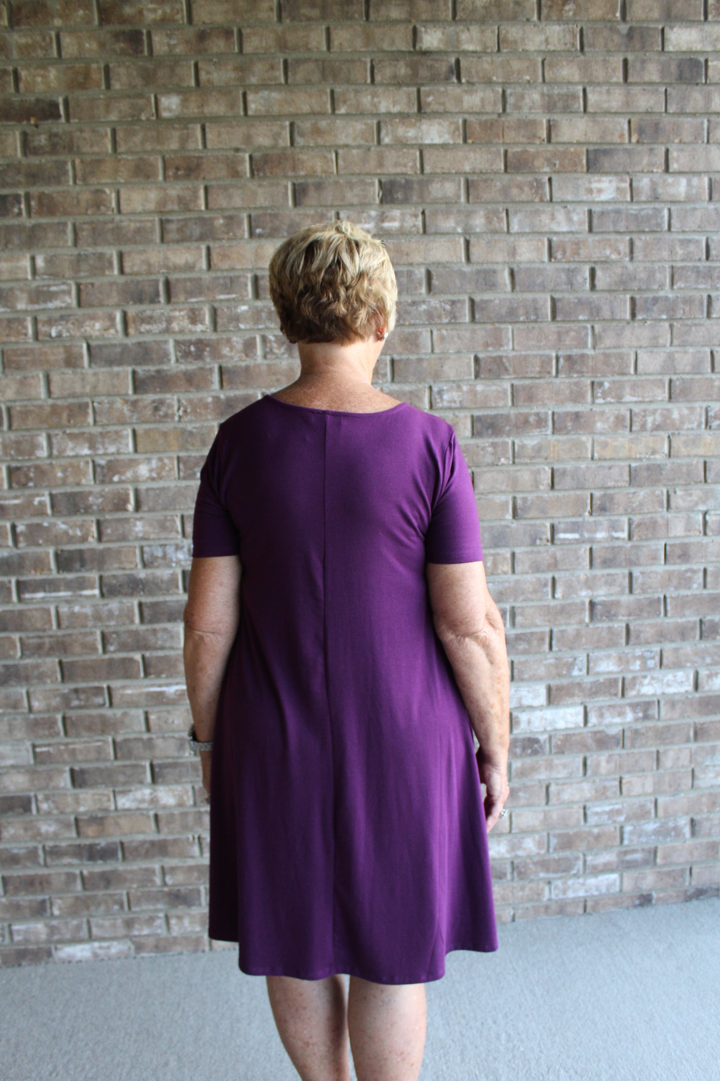 Natural Beauty T-Shirt Dress with Pockets in Purple