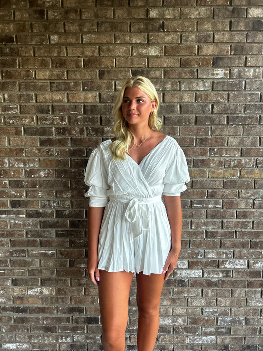 She Said Yes Belted Romper