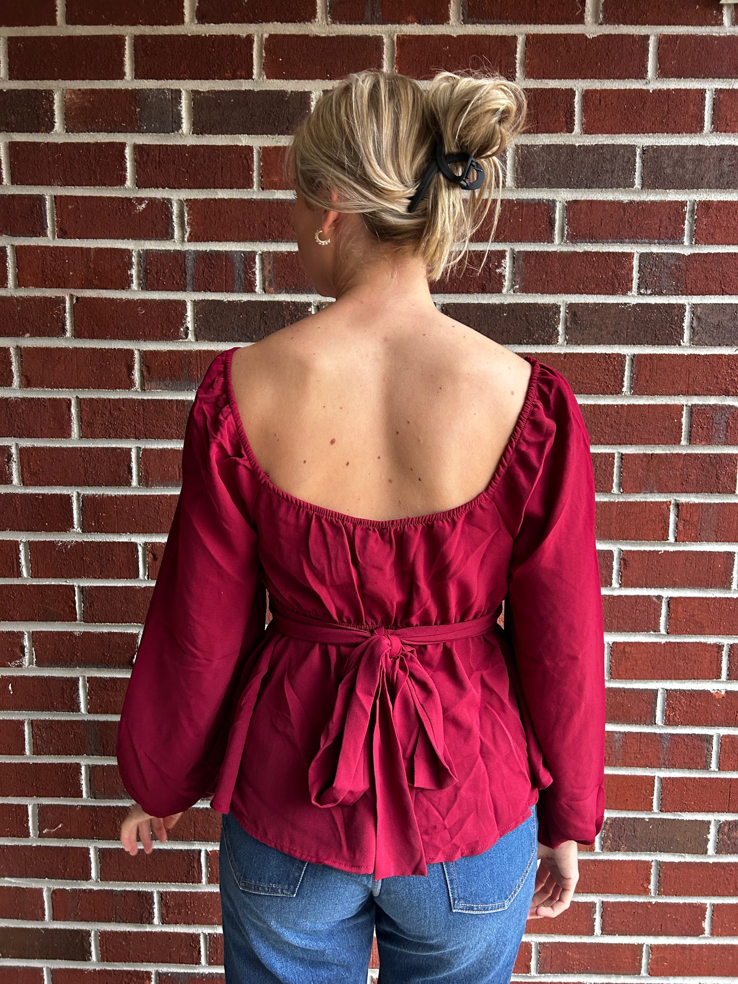 Burgundy Tie Top