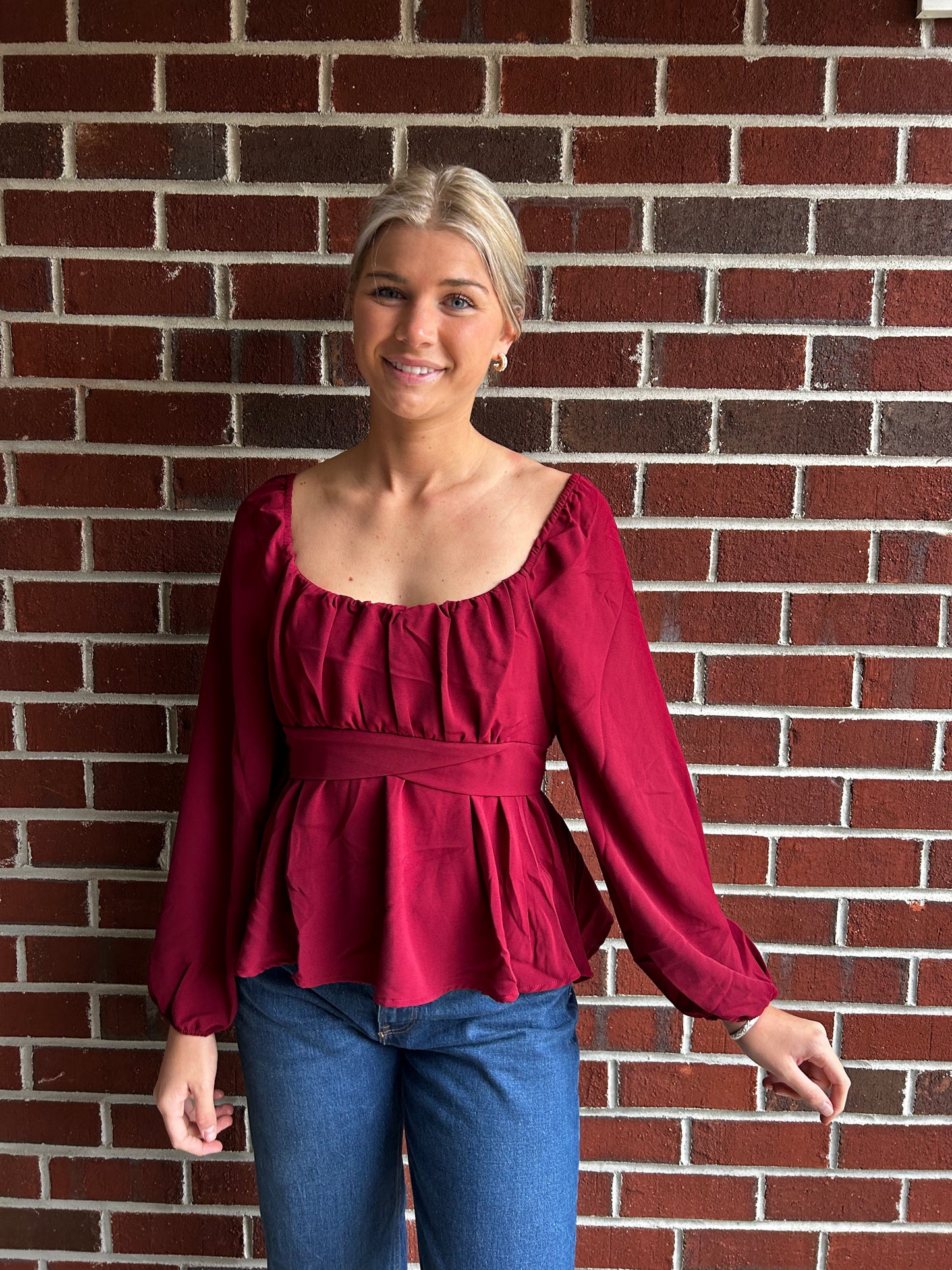 Burgundy Tie Top