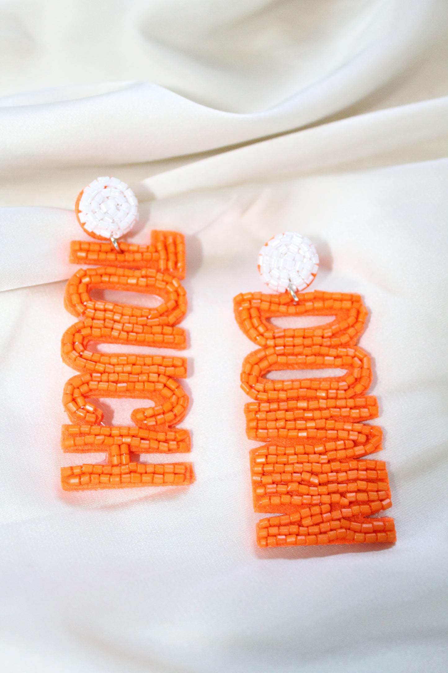 Touchdown Orange Earrings