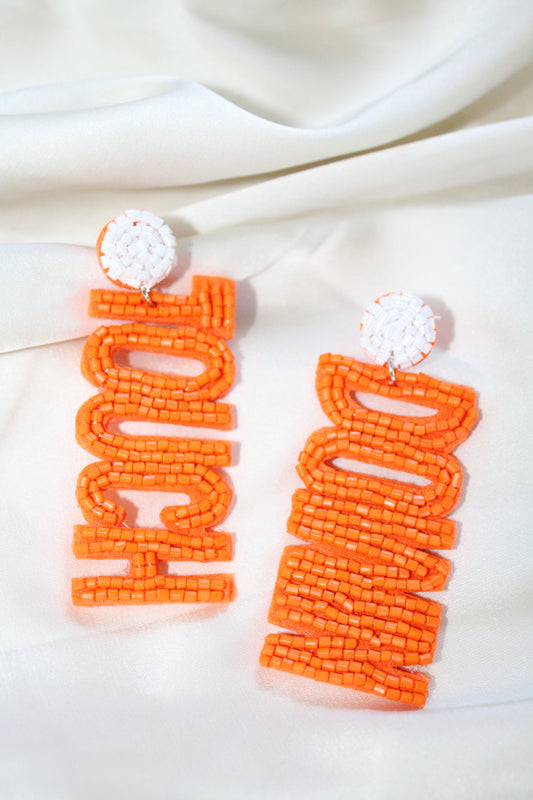 Touchdown Orange Earrings