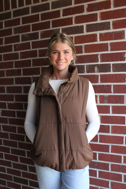 Brown Puffer Vest