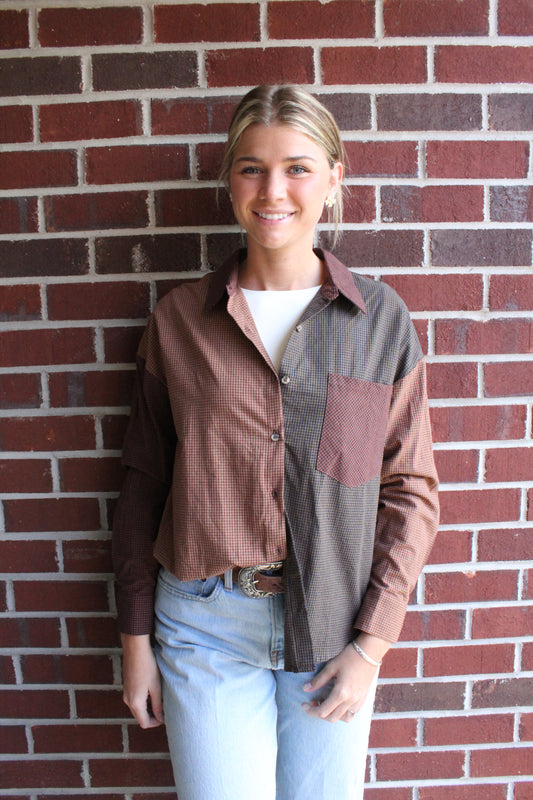 Plaid Button Down Top