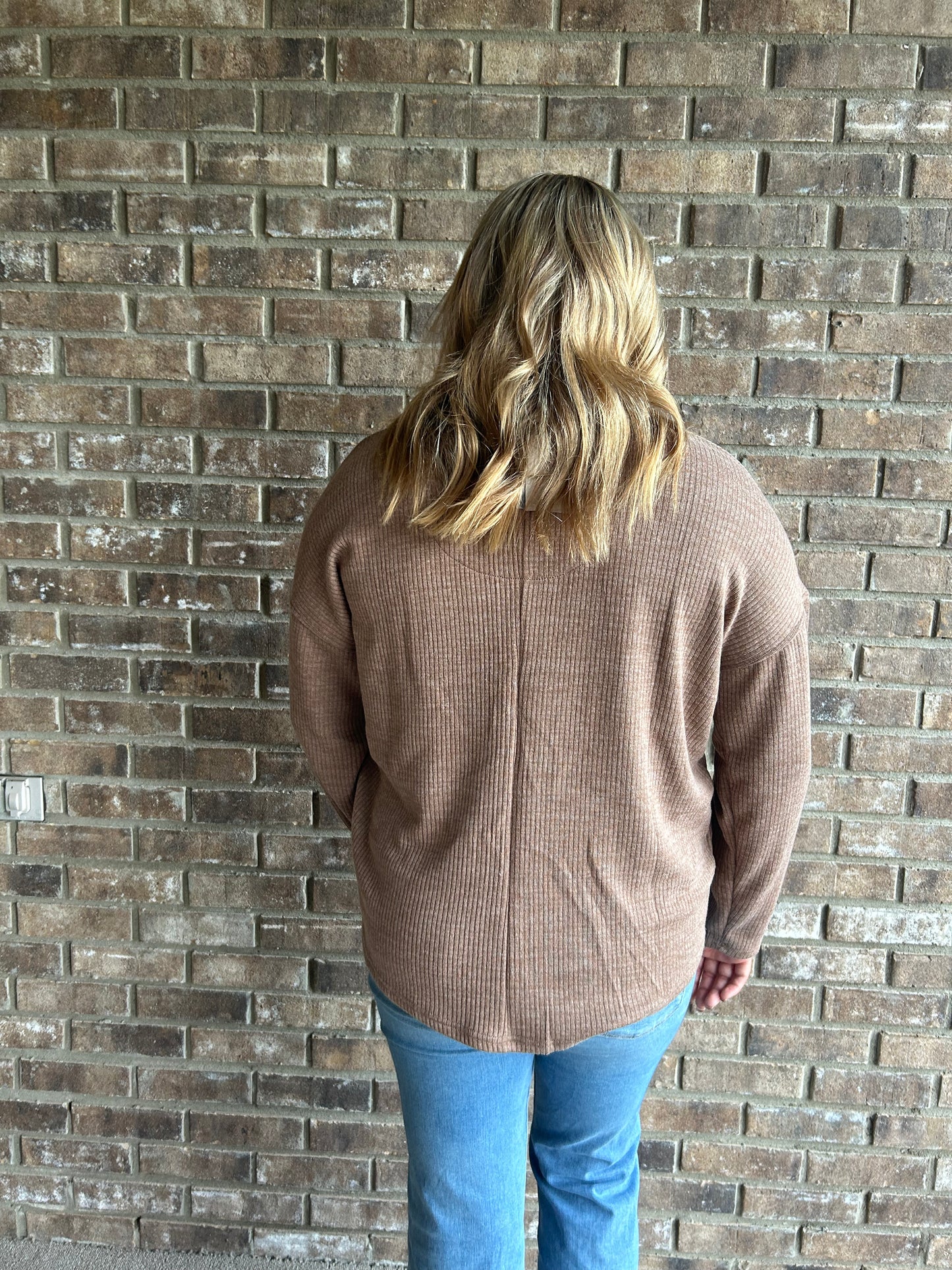 Ribbed Pullover in Cocoa