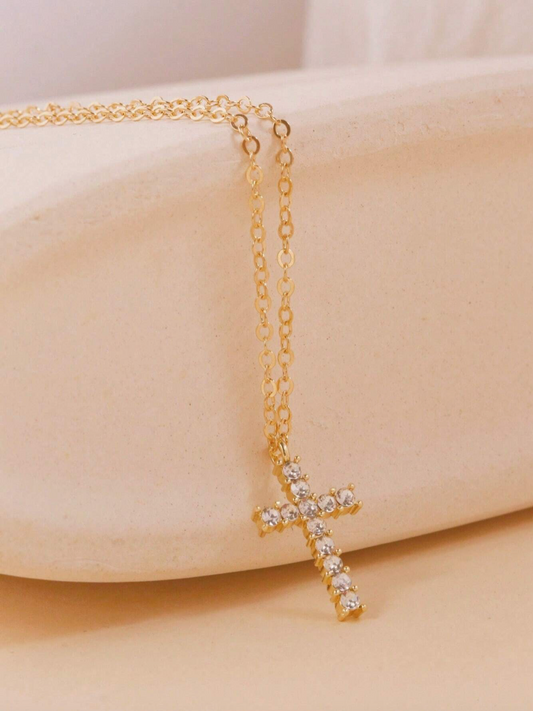 Zirconia Cross Necklace