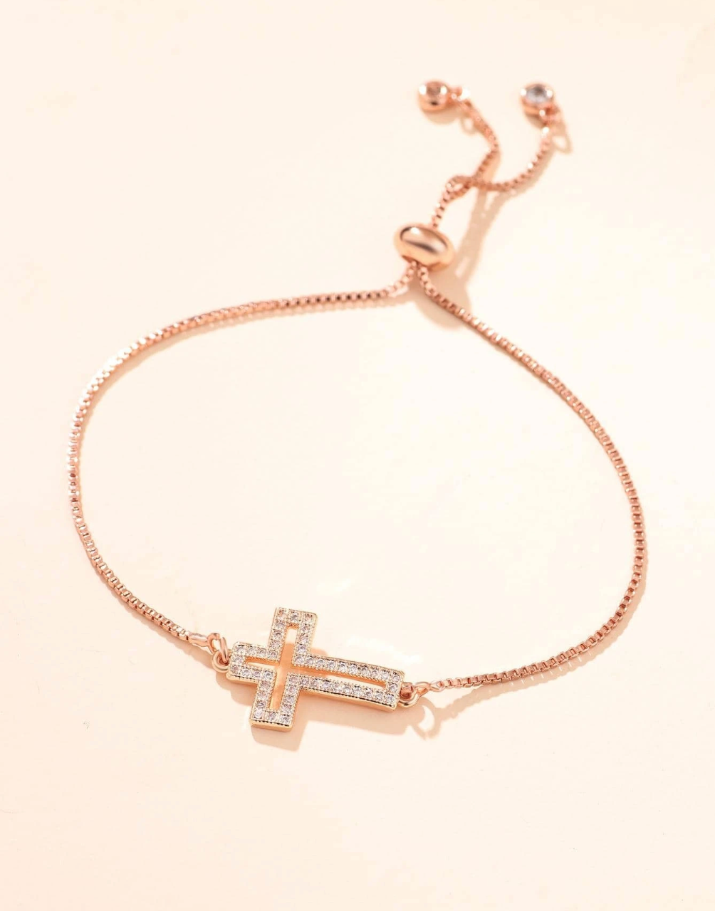 Rose Gold Cross Bracelet