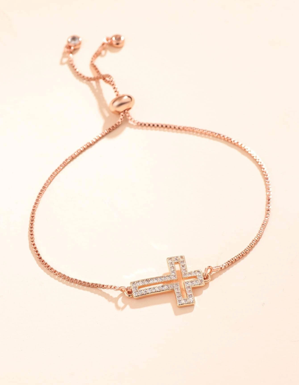 Rose Gold Cross Bracelet