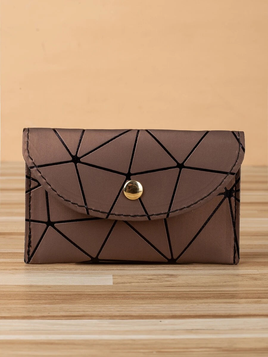 Geometric Graphic Card Holder in Brown