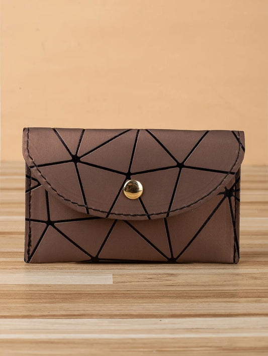 Geometric Graphic Card Holder in Brown