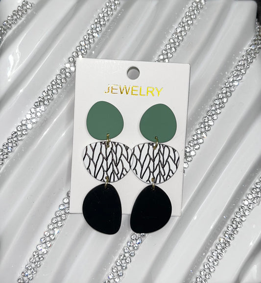 Leaf Print Drop Earrings