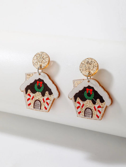 Christmas House Drop Earrings