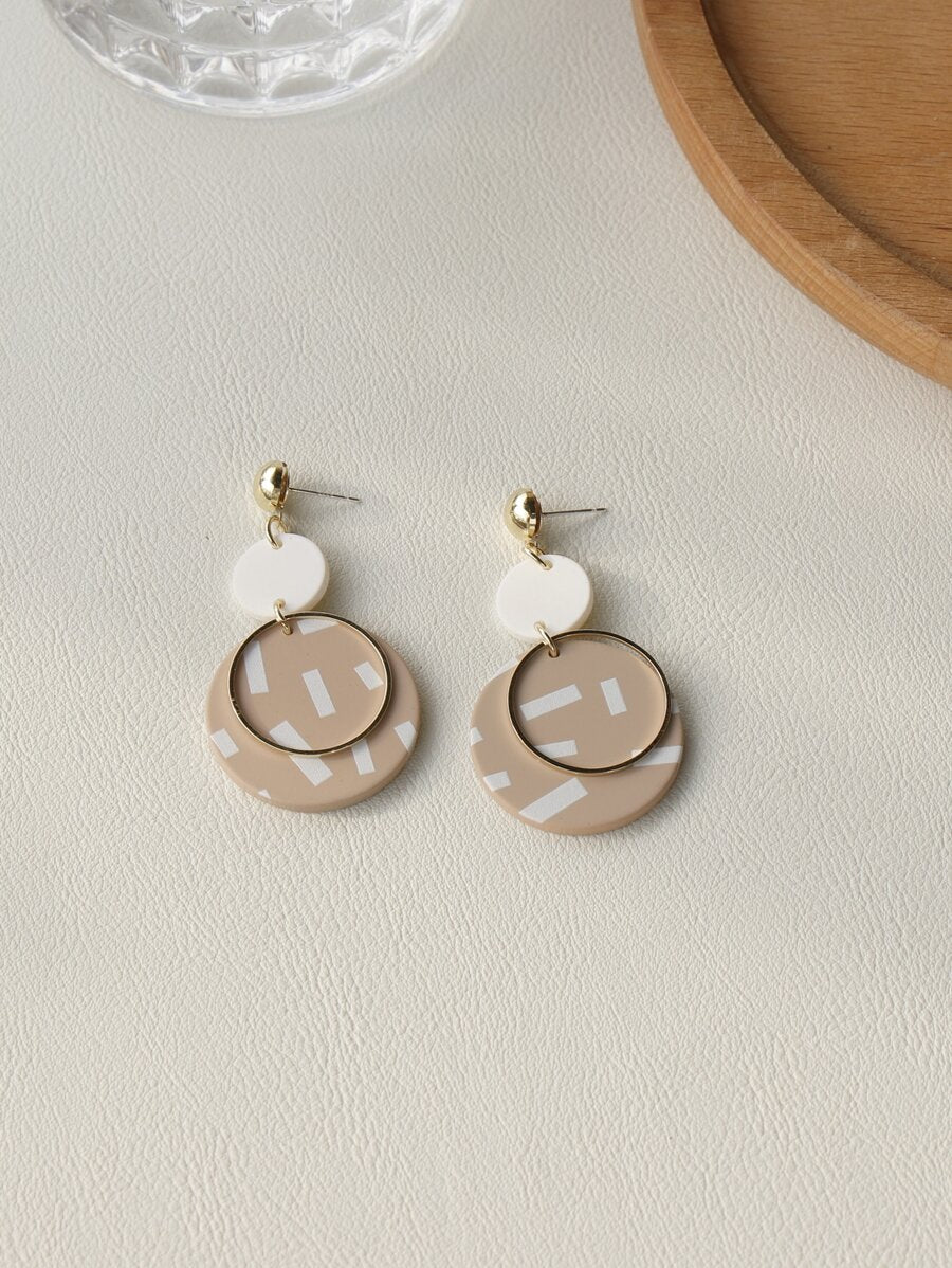 Round Drop Earrings